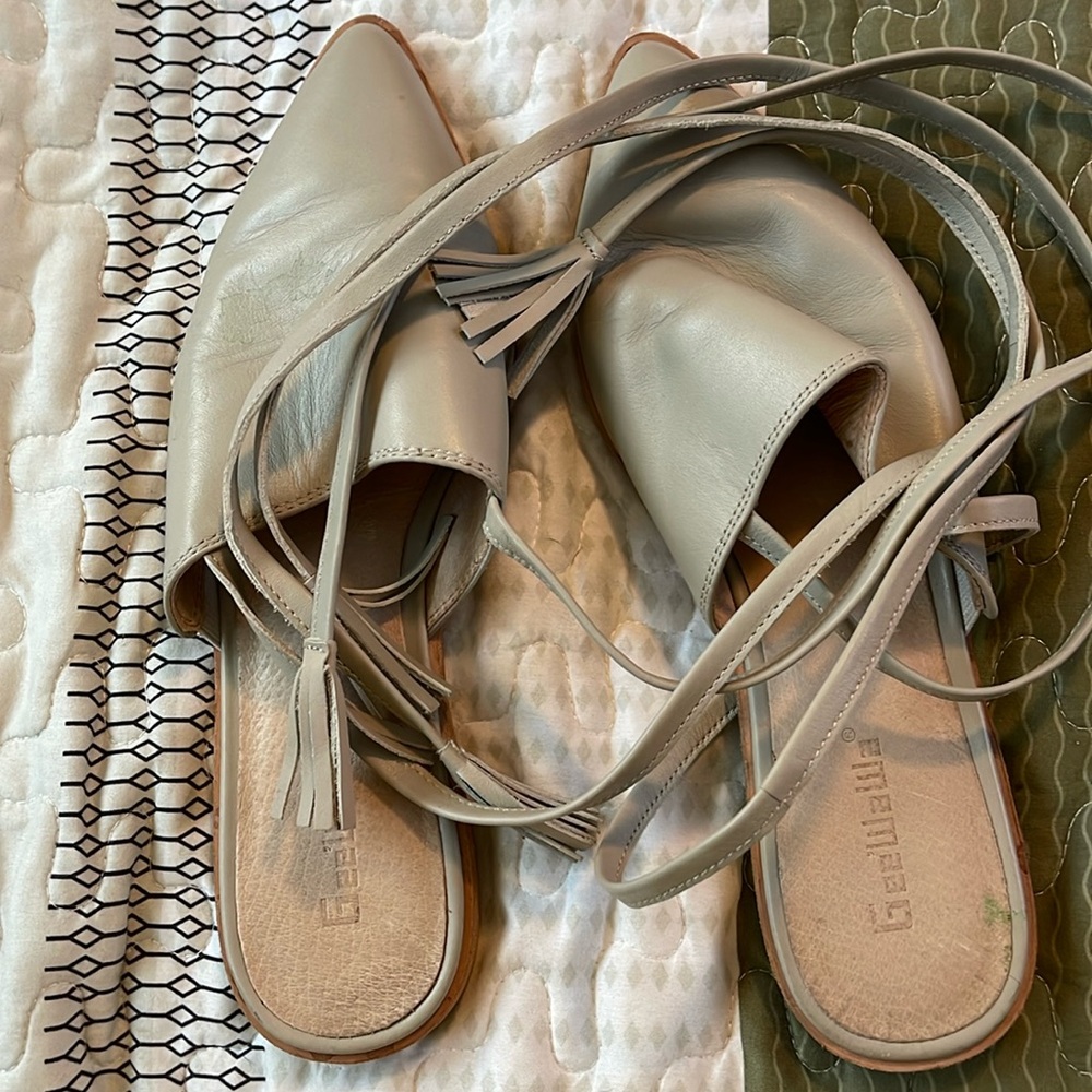 These flats lace around your legs